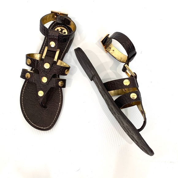 Tory Burch Shoes - Tory Burch Brown Briza Gladiator Ankle Strap